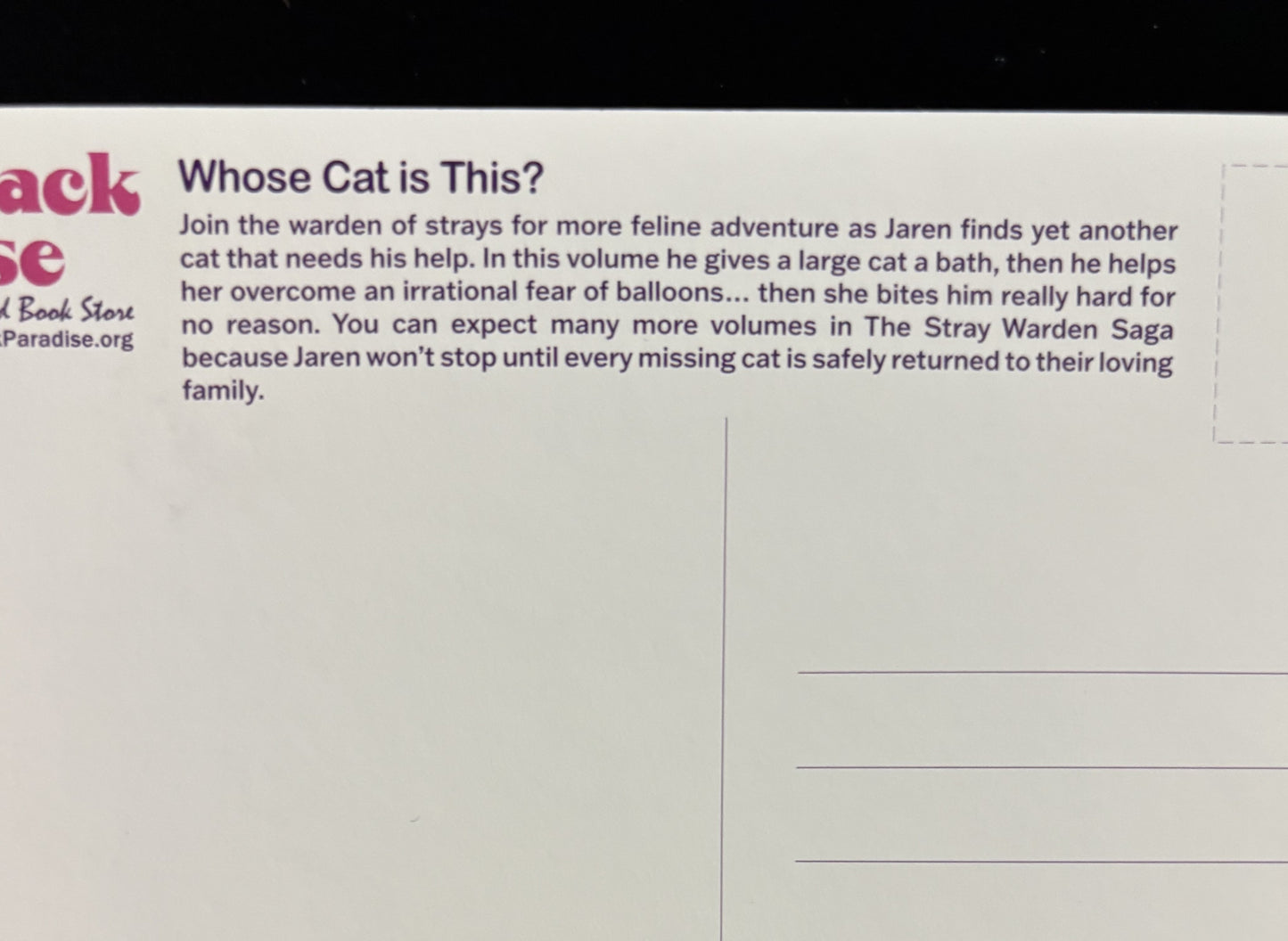 Whose Cat is This? - postcard