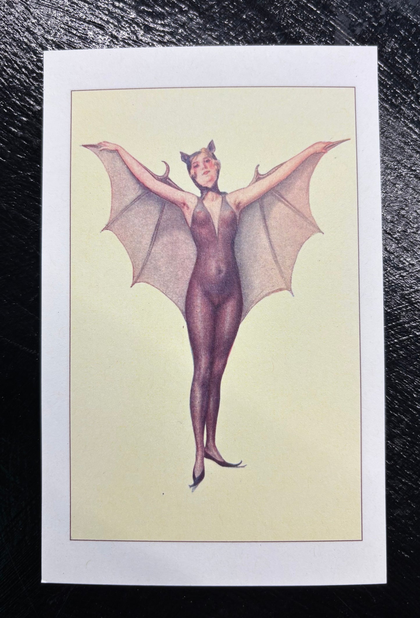 Woman in Bat Suit - postcard