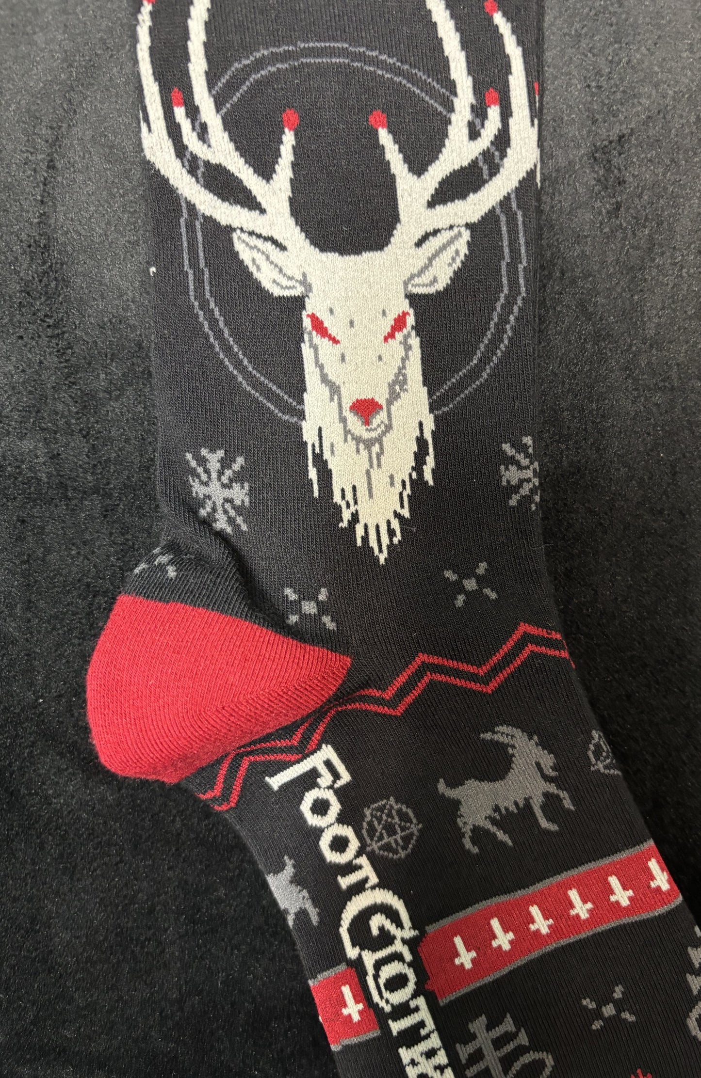 Beelzebuck Ugly Xmas Sweater - crew socks