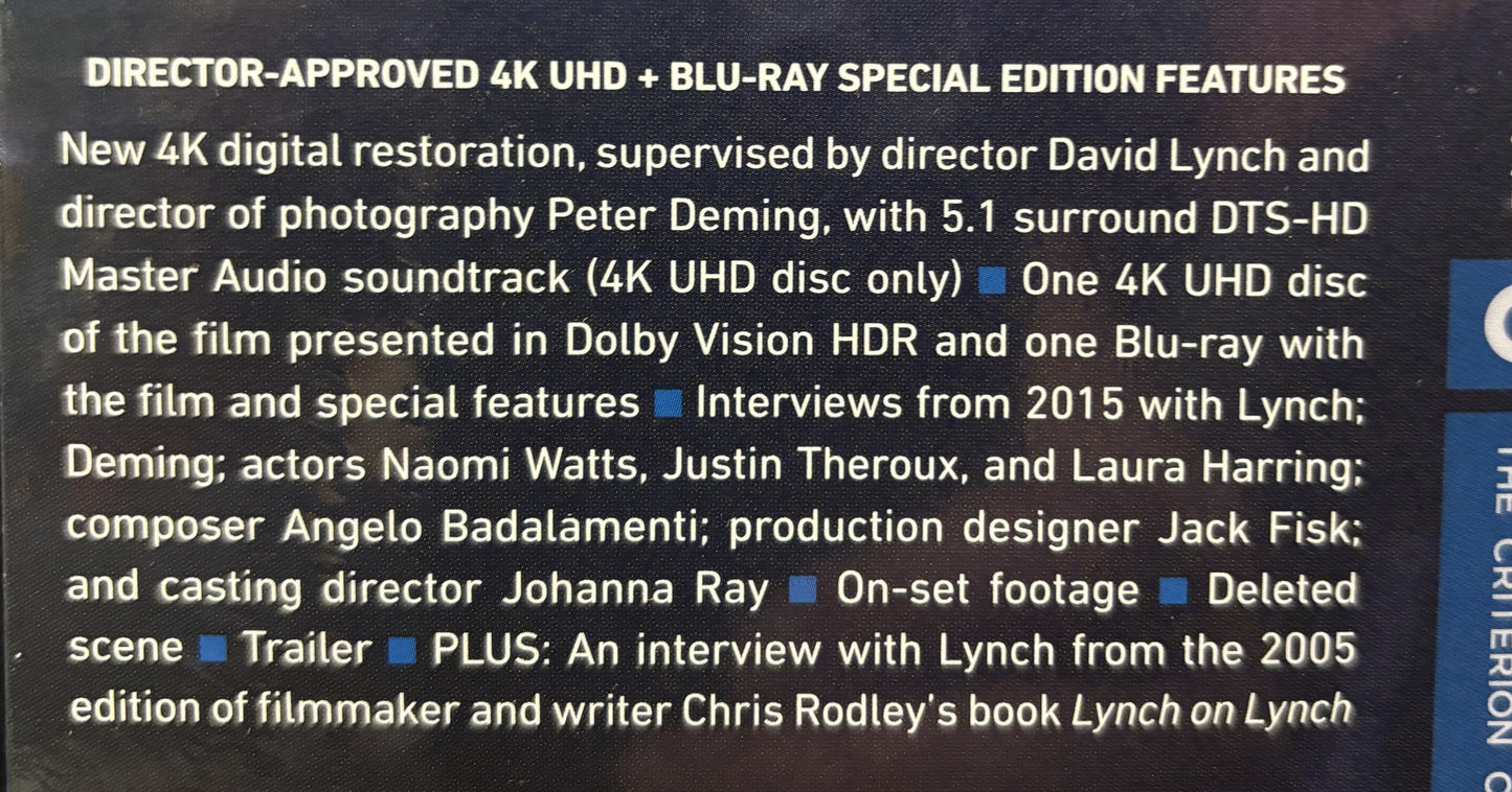 Mulholland Dr. (2001) - Blu Ray - New - Criterion Collection