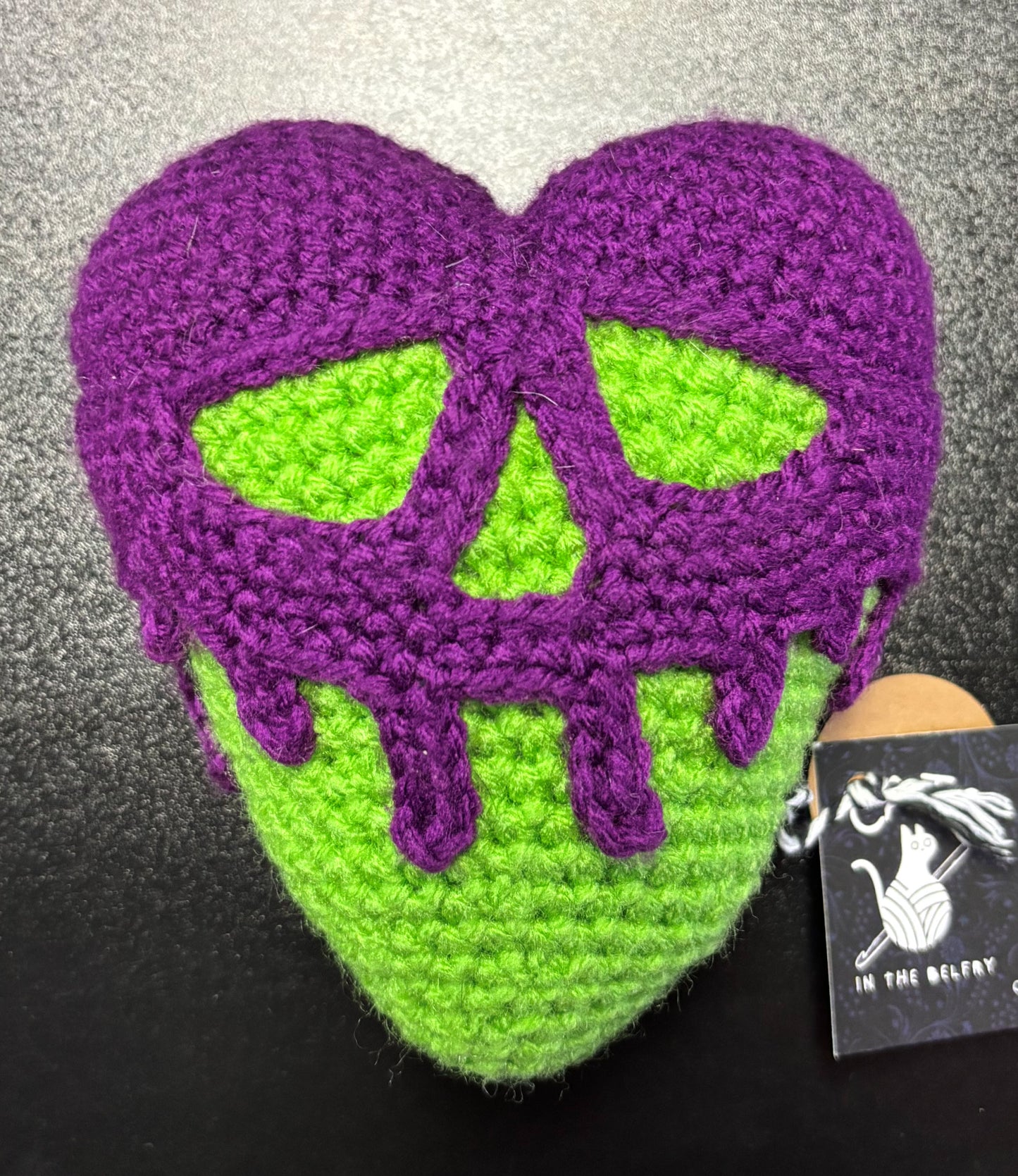 Poison Heart, green and purple - Crocheted Critters