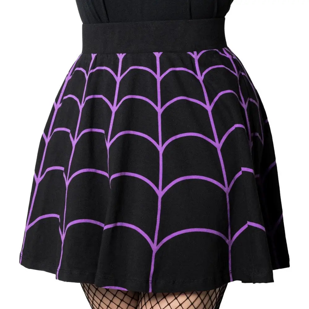 Purple Spiderweb Skater - Skirt