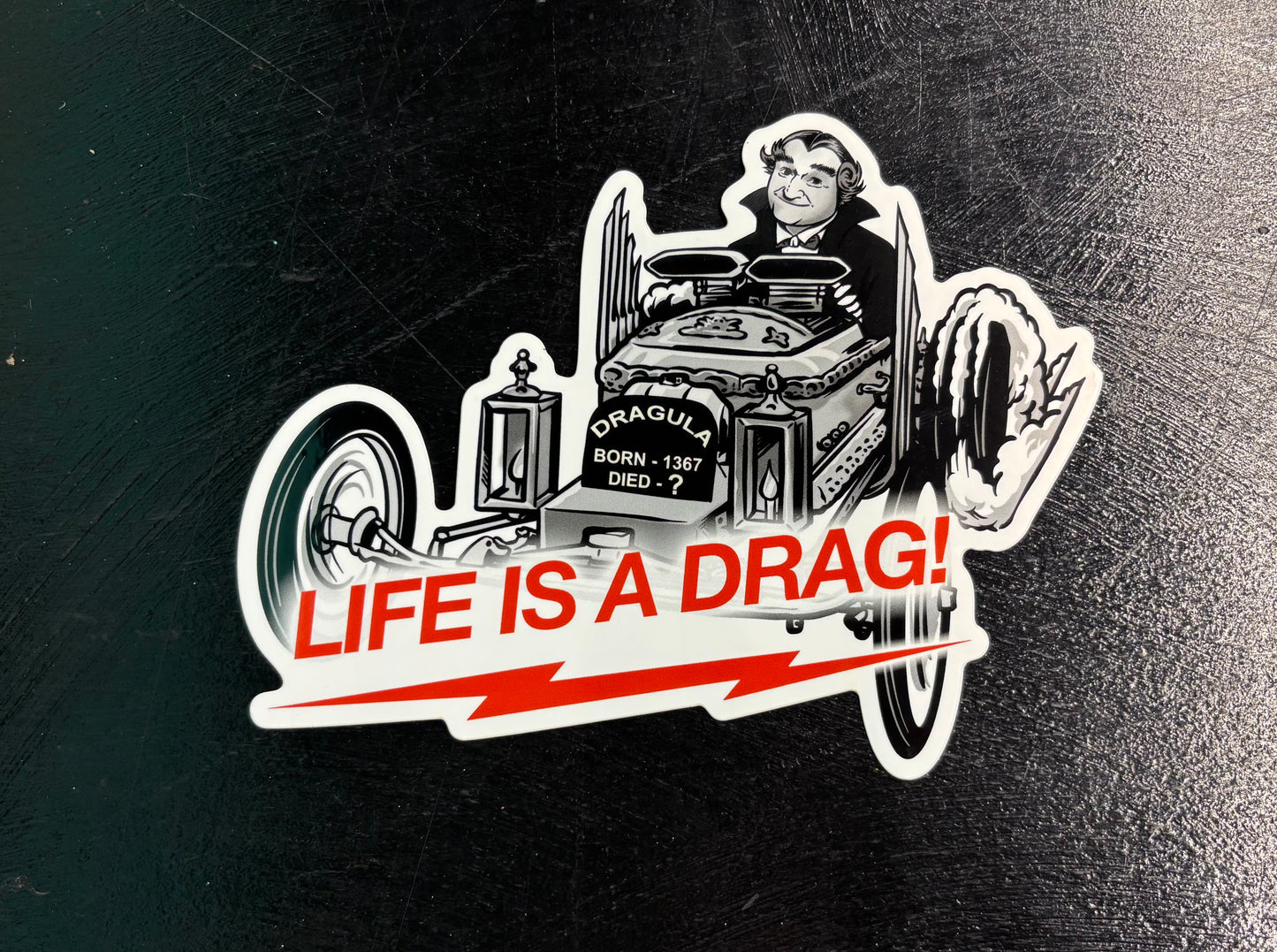 Life is a Drag Grandpa Munster - Bumper Sticker