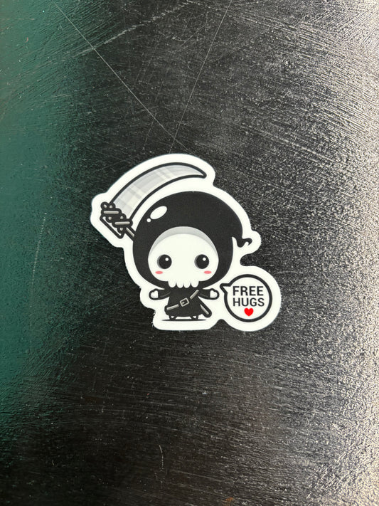 Free Hugs Grim Reaper - Sticker