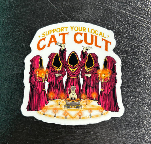 Support Your Local Cat Cult - Sticker