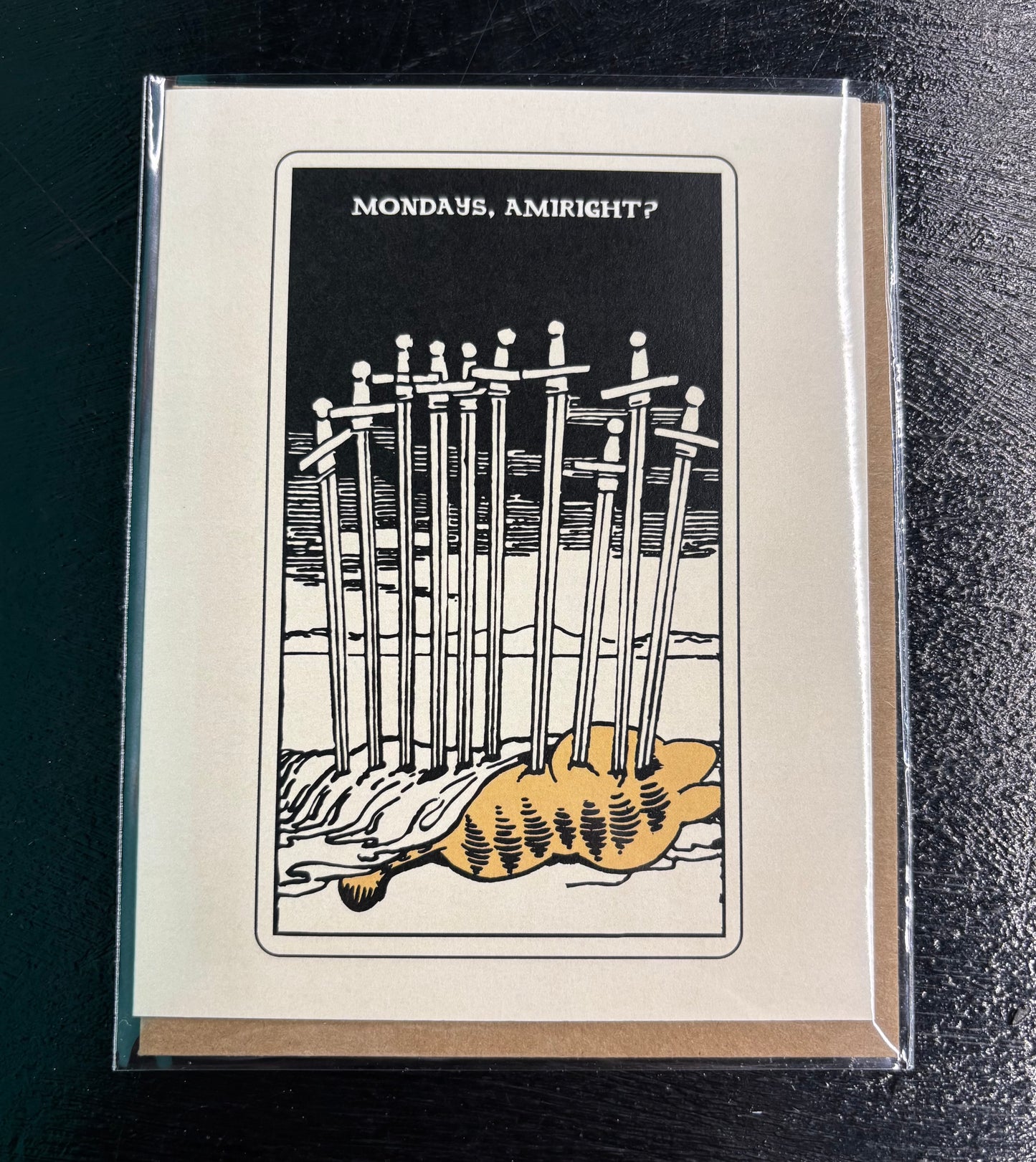 Monday Swords Tarot - Greeting Card
