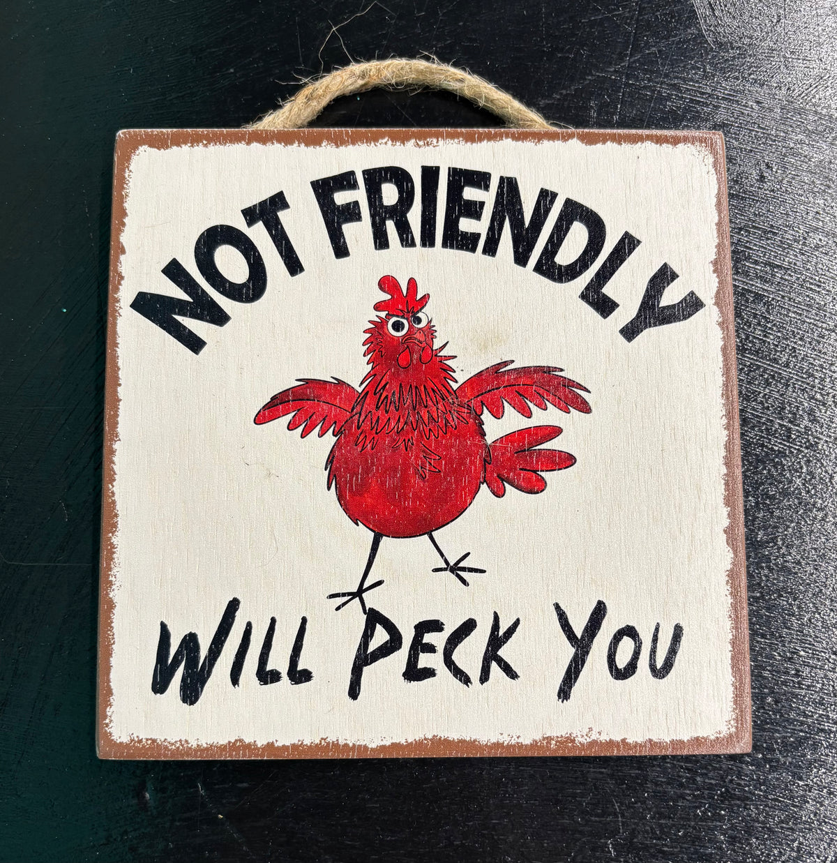 Not Friendly - Wood Sign