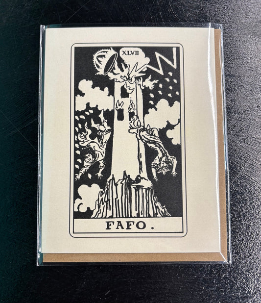 FAFO Tower Tarot - Greeting Card