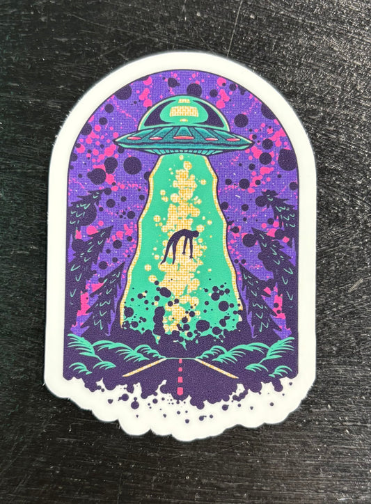 Abduction By Aliens Psychadelic - Sticker