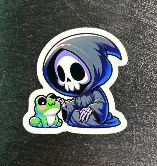Grim Raper Petting Frog - Sticker