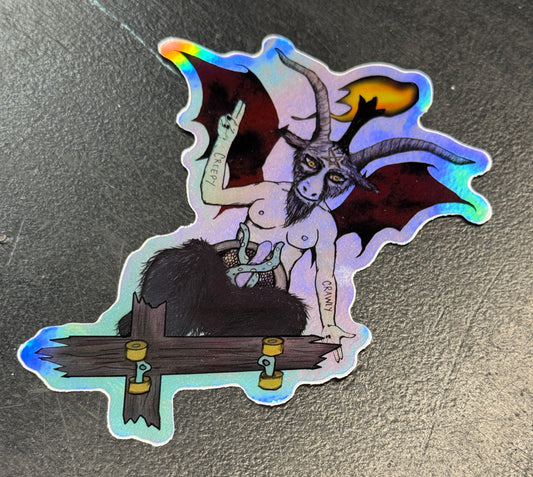 Baphomet on a skateboard - sticker