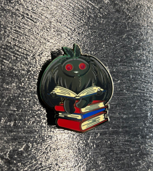 Mothman Reading a Book - Pin