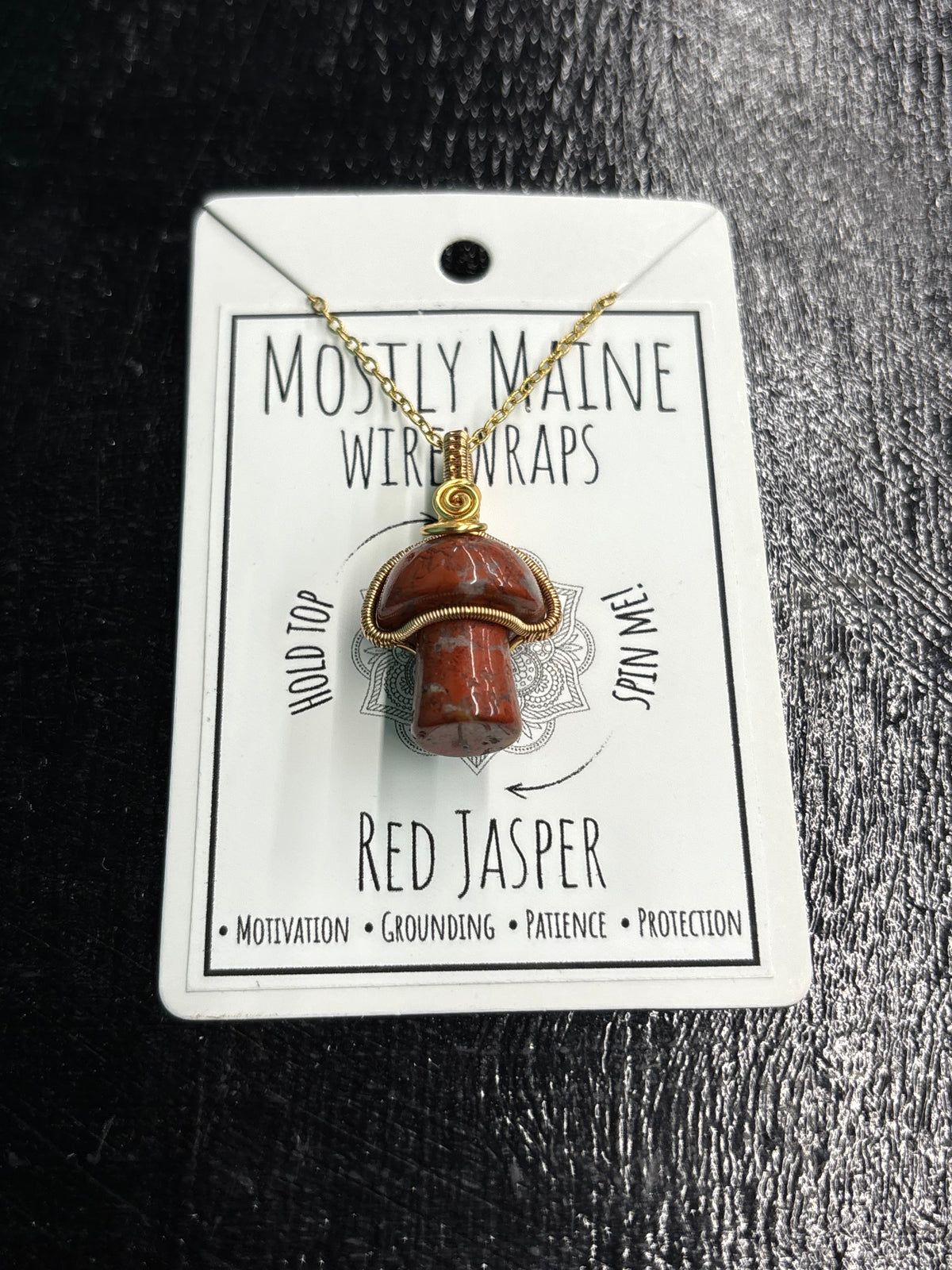 Raven Skull Gemstone Carving Wire Wrapped Gold Variant - Necklace