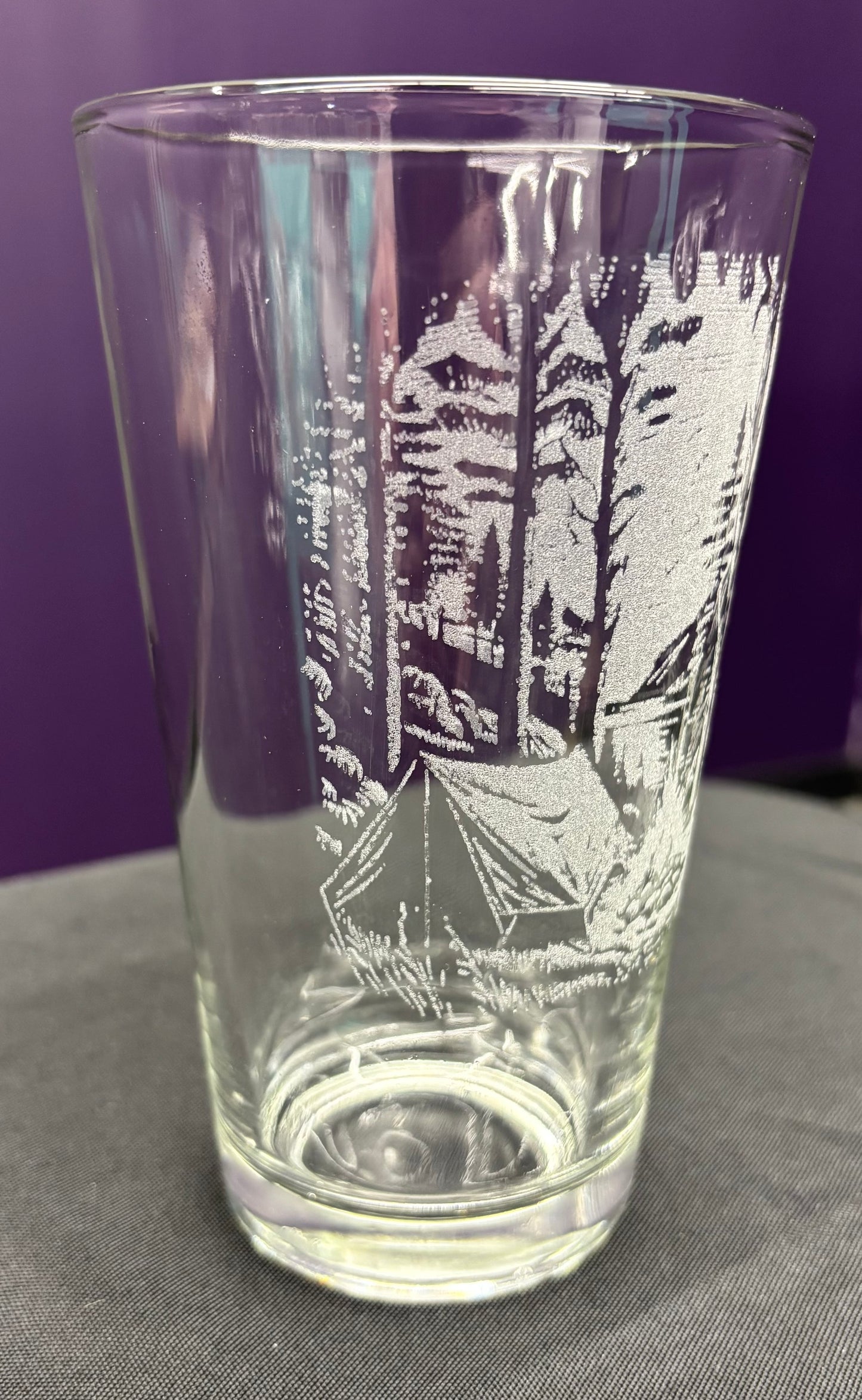 Tent Camping Mountain - Pint Glass
