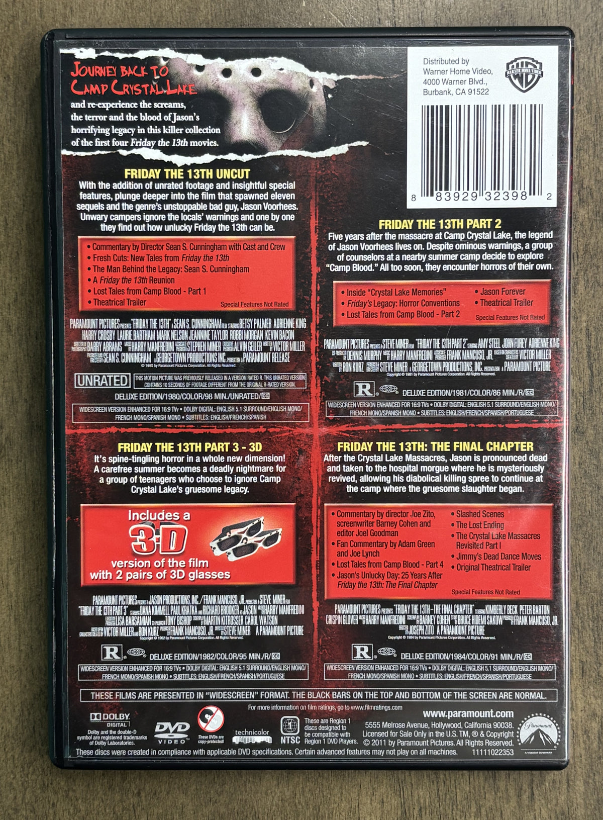 Friday The 13th: 4 Movie Collection - DVD - used