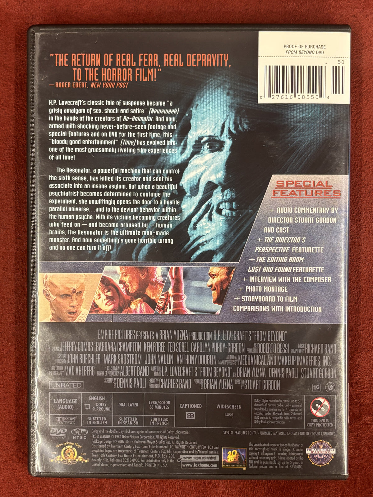 From Beyond (1986) - DVD - used