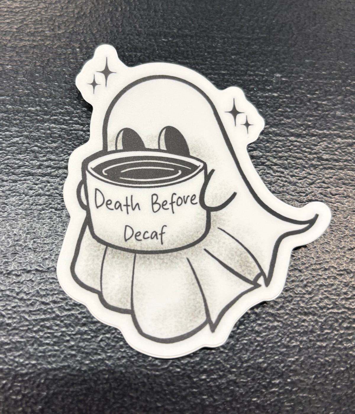 Ghost with big mug - sticker
