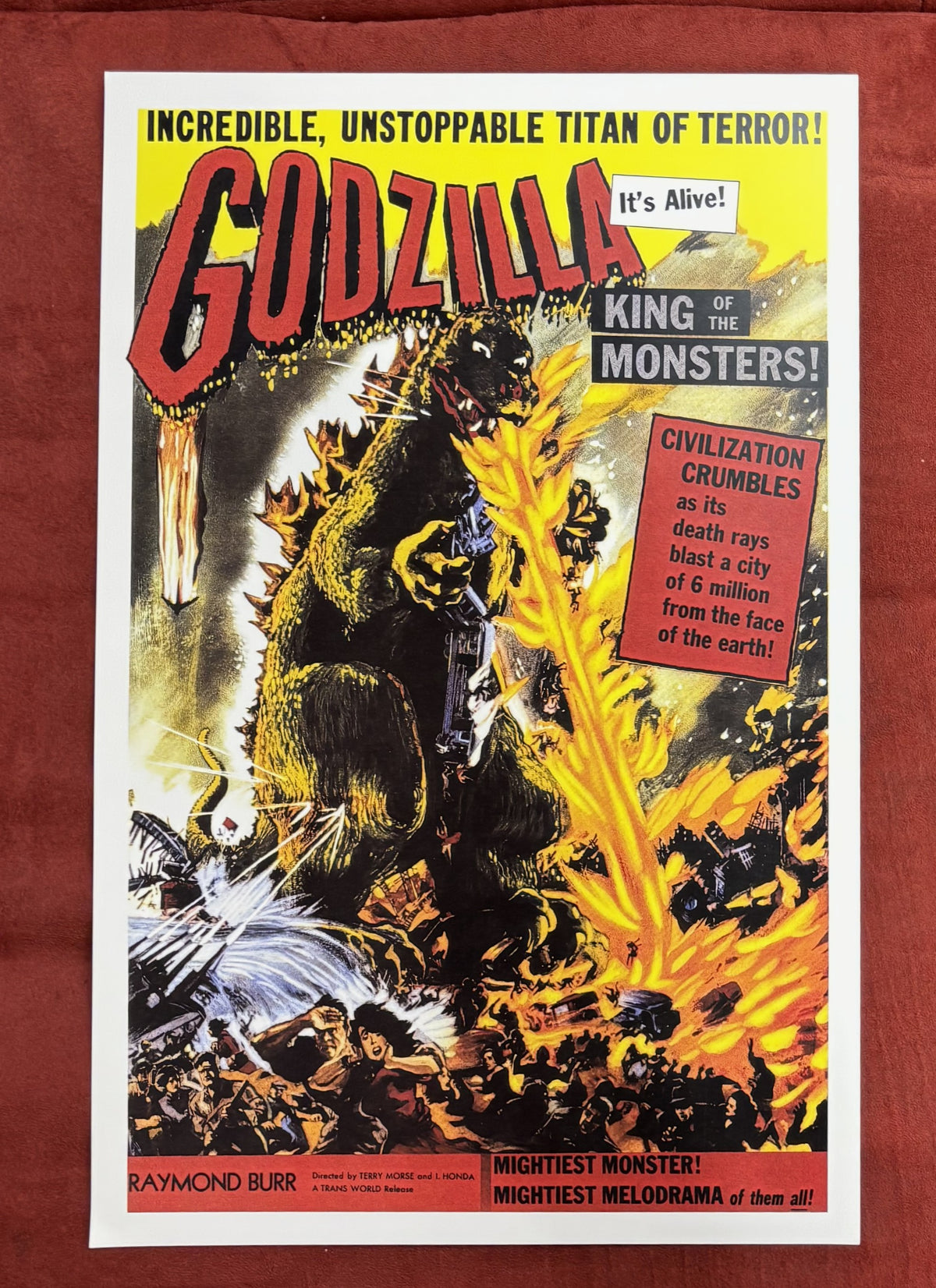 Godzilla, yellow - poster