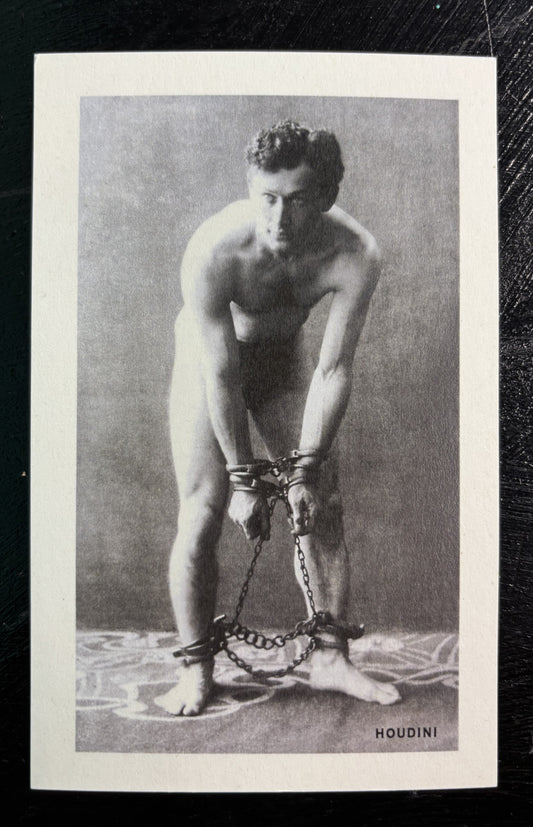 Houdini in Chains - postcard