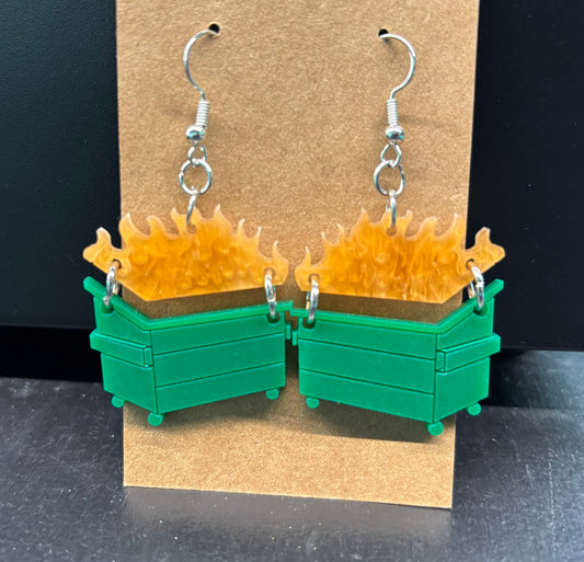 Dumpster Fire - Earrings