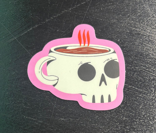 Skull Coffee Mug - Sticker