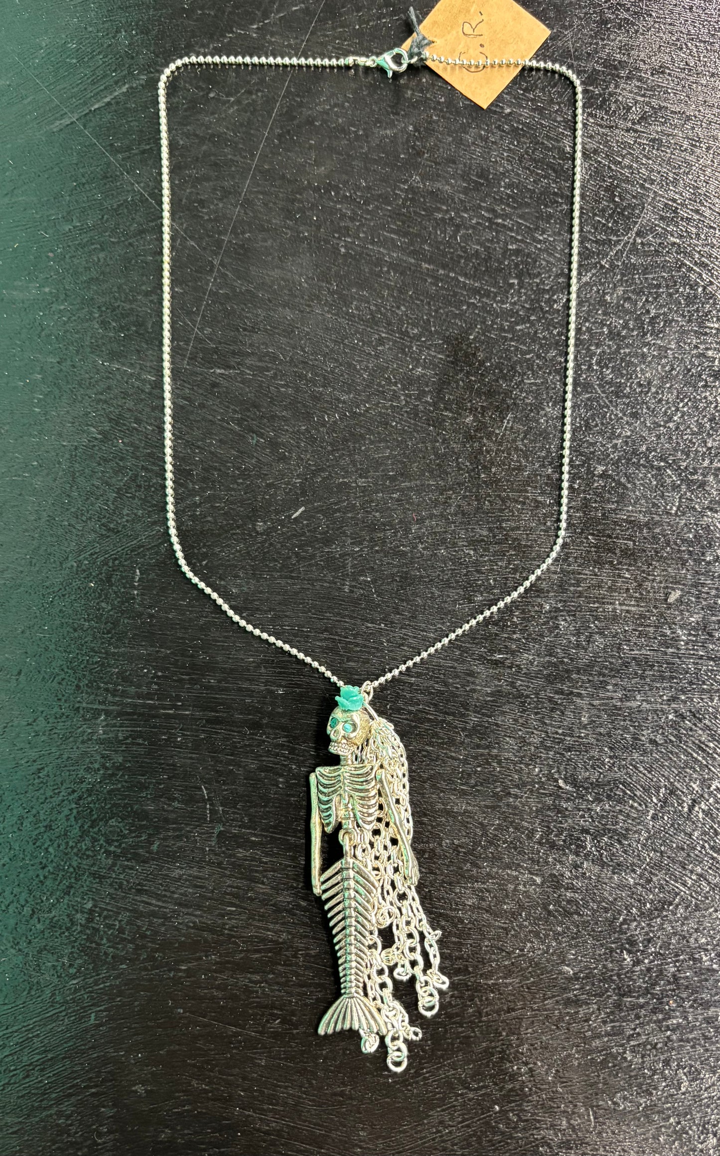 Metal Mermaid with Hair/ Locks - Necklace