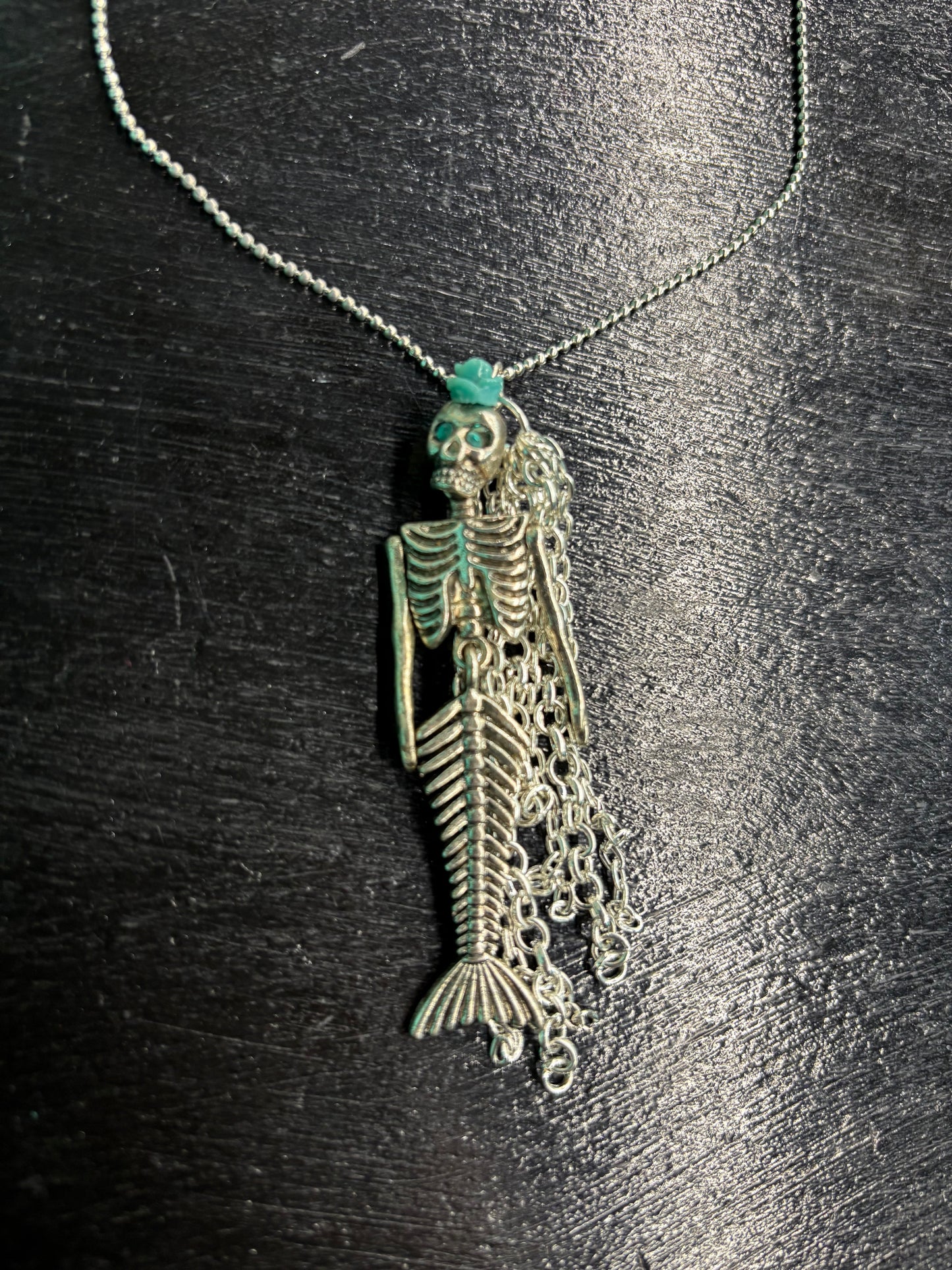 Metal Mermaid with Hair/ Locks - Necklace
