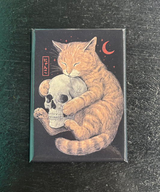 Cat with Skull - Magnet
