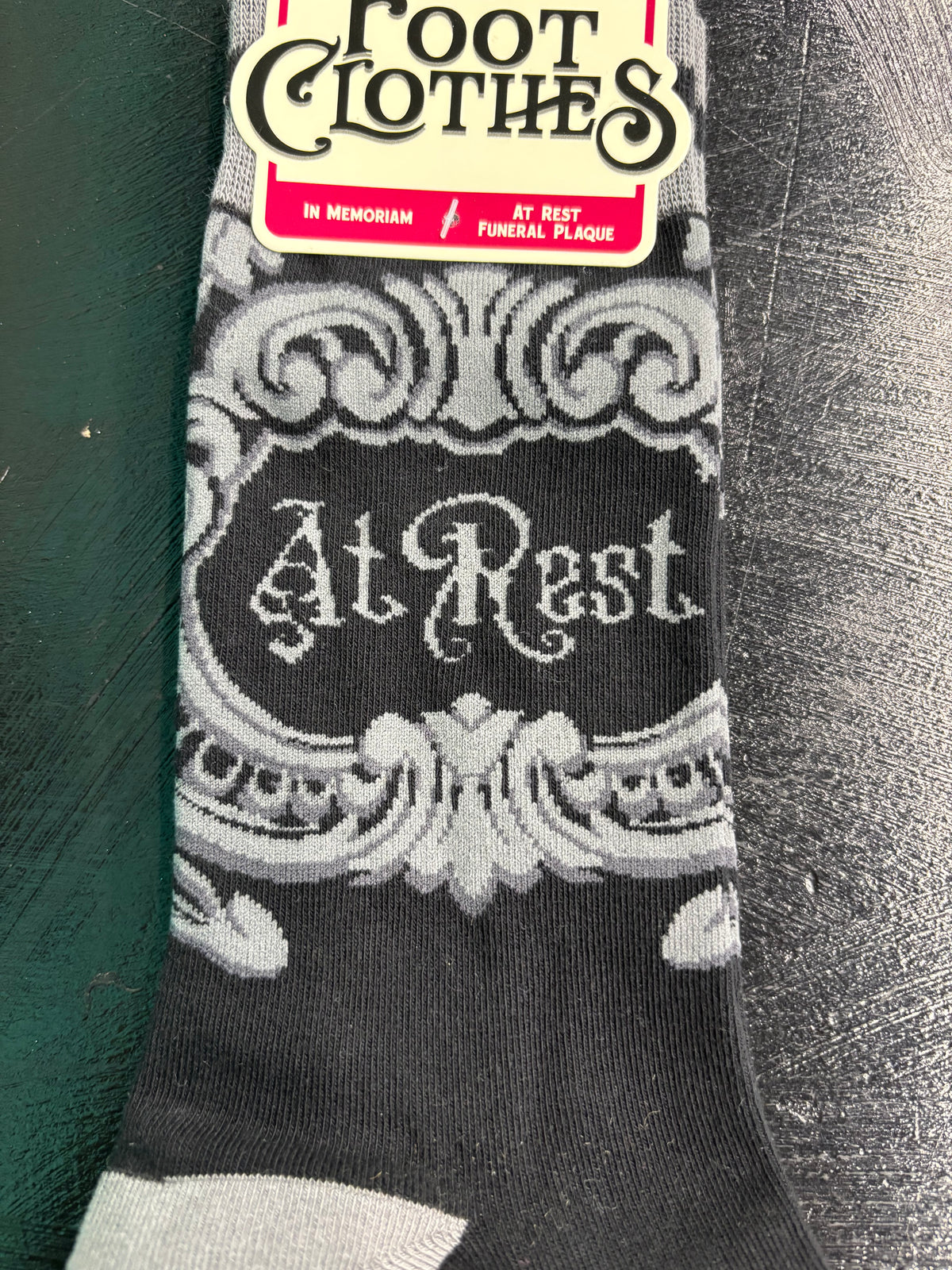 At Rest Funeral Plaque - Crew Socks
