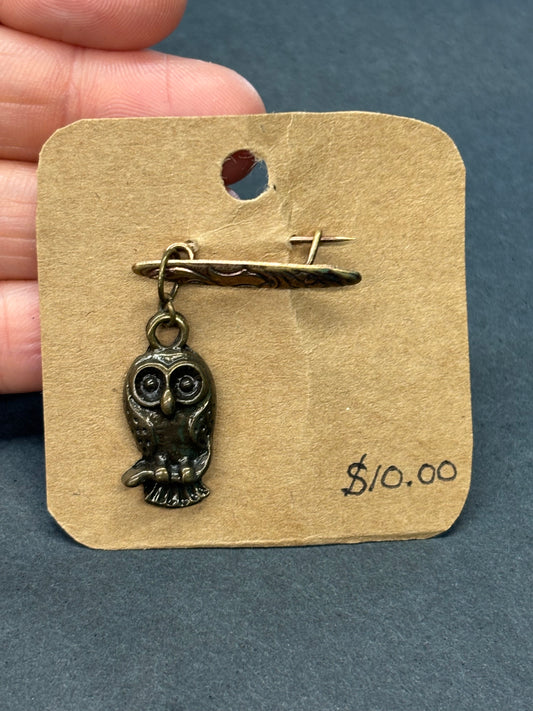 Bronze Copper Owl - Pin