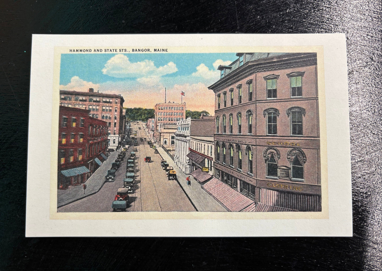 Hammond and State Street Bangor - Postcard