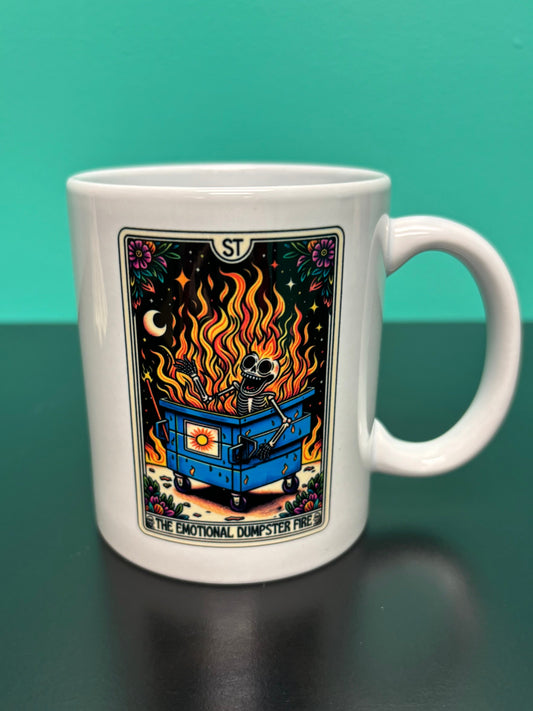Emotional Dumpster Fire, Tarot Card - mug