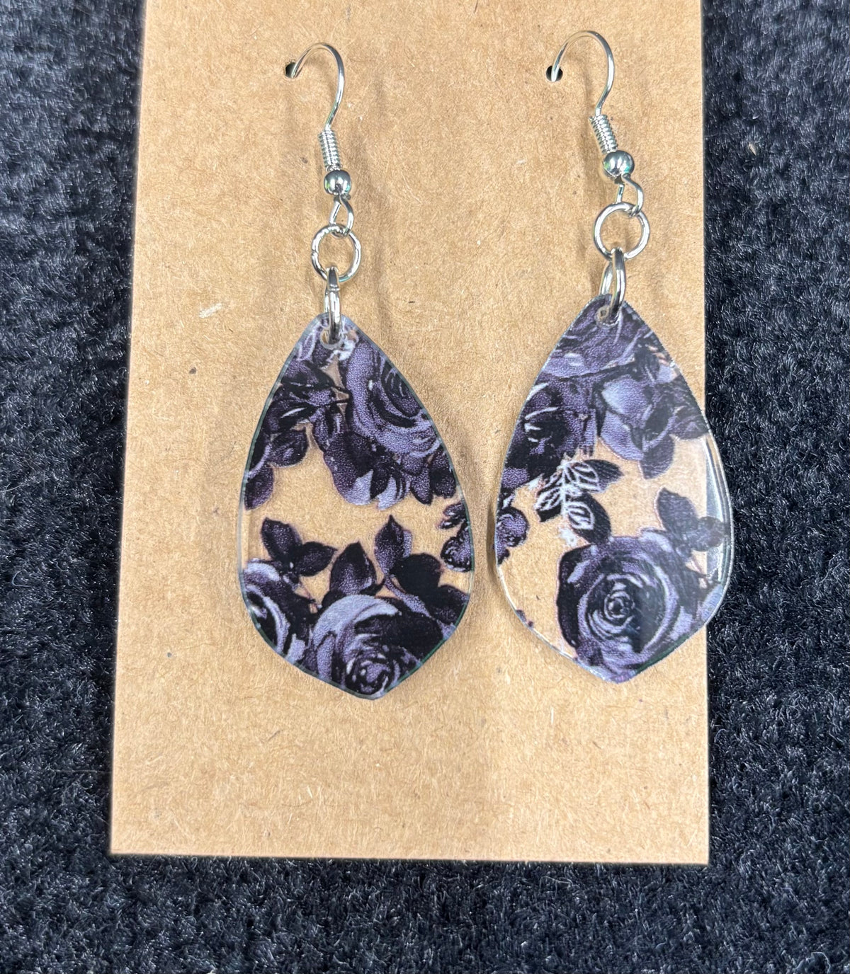 Purple Roses - Earrings