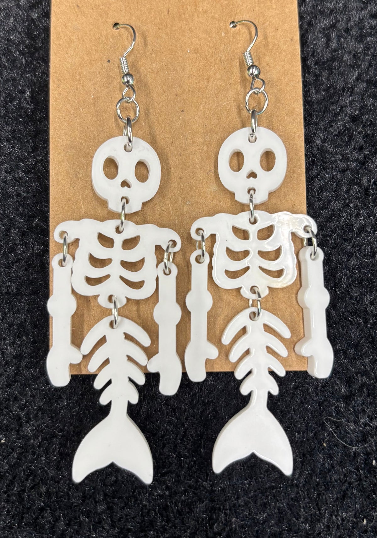 White Skeleton Mermaid - Earrings