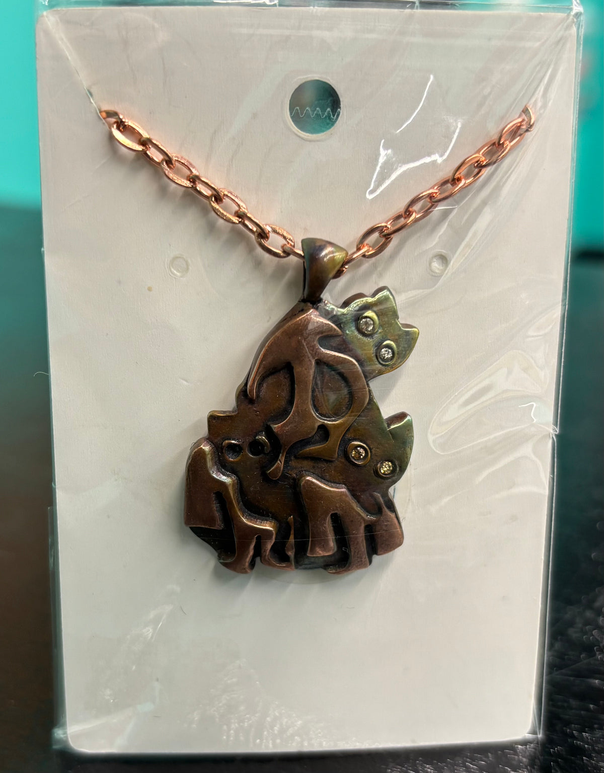 Copper Cat Covered Ghost - Necklace
