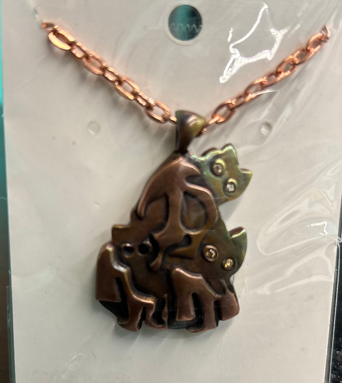 Copper Cat Covered Ghost - Necklace