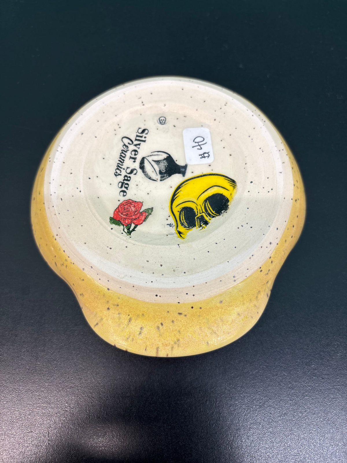 Ceramic Yellow Skull Pattern - Spoon Rest