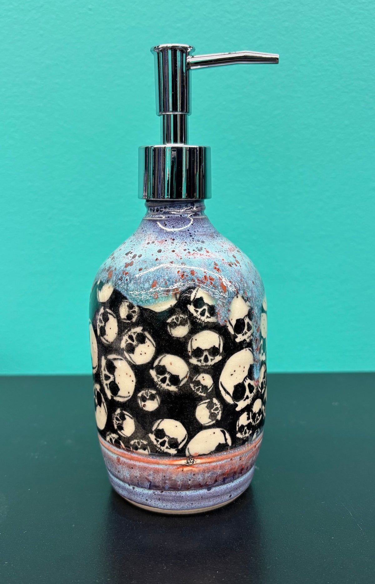 Ceramic Skull Pattern - Liquid Soap Dispenser