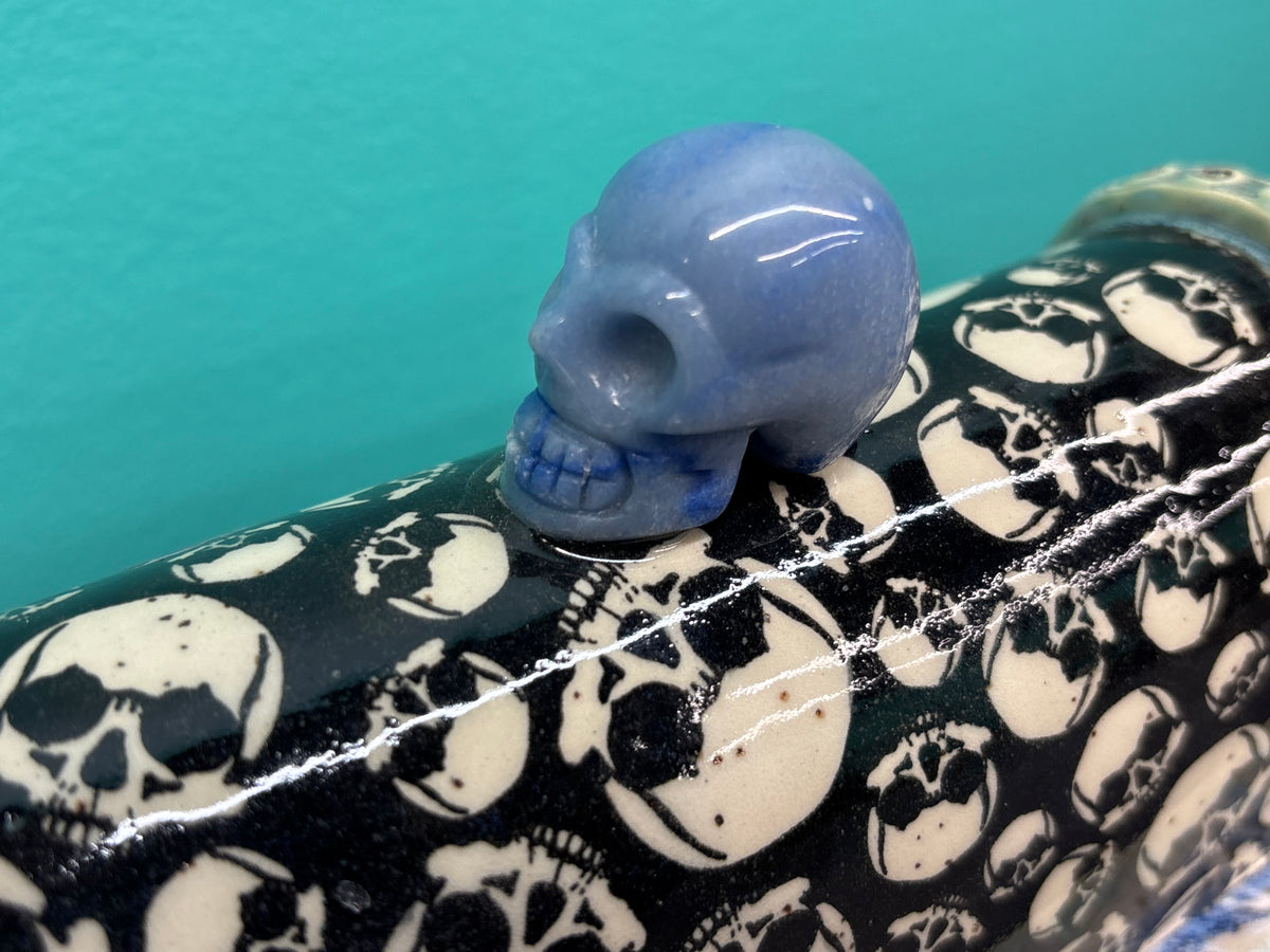 Ceramic Skull Pattern - Butter Dish