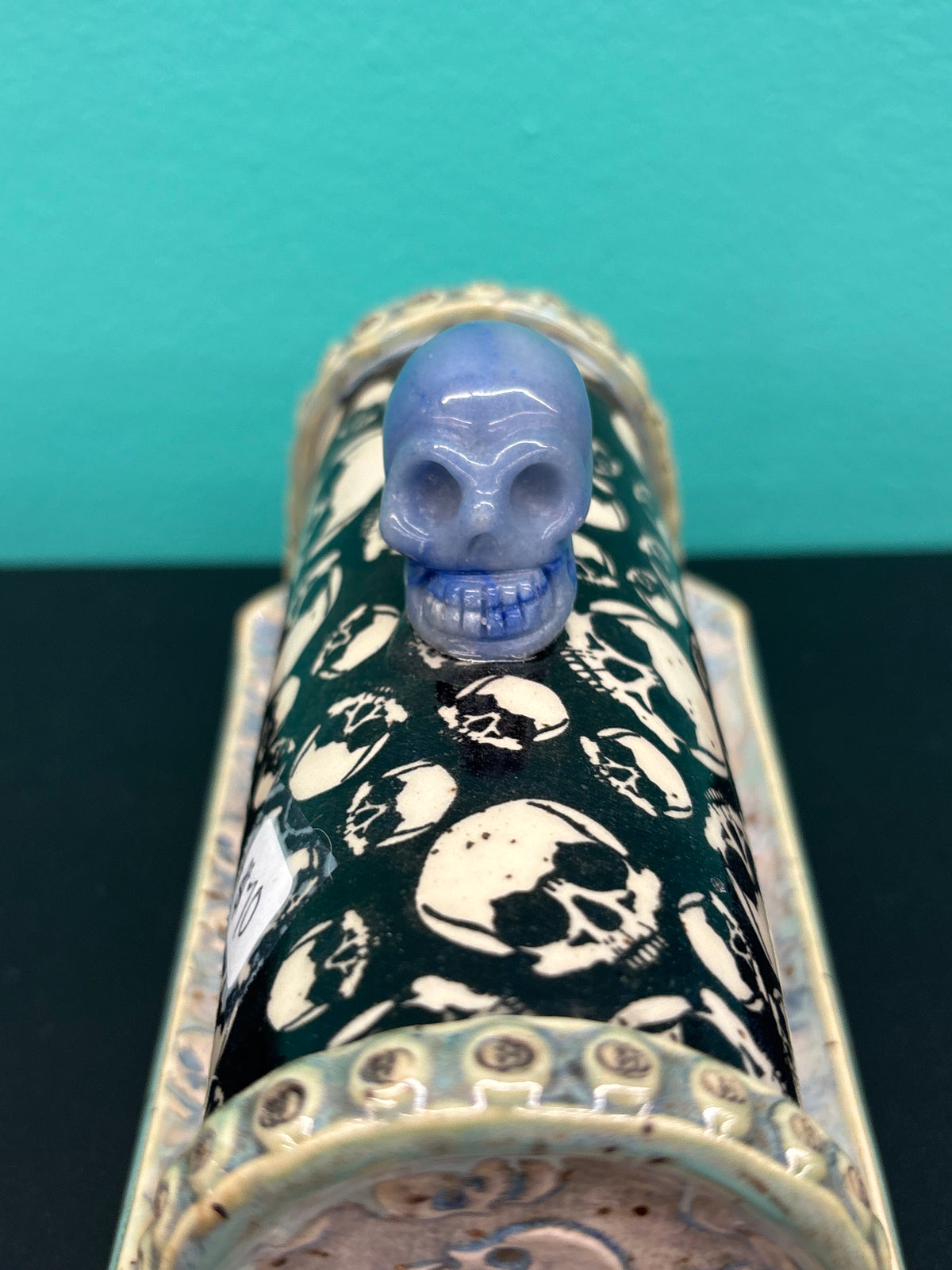 Ceramic Skull Pattern - Butter Dish