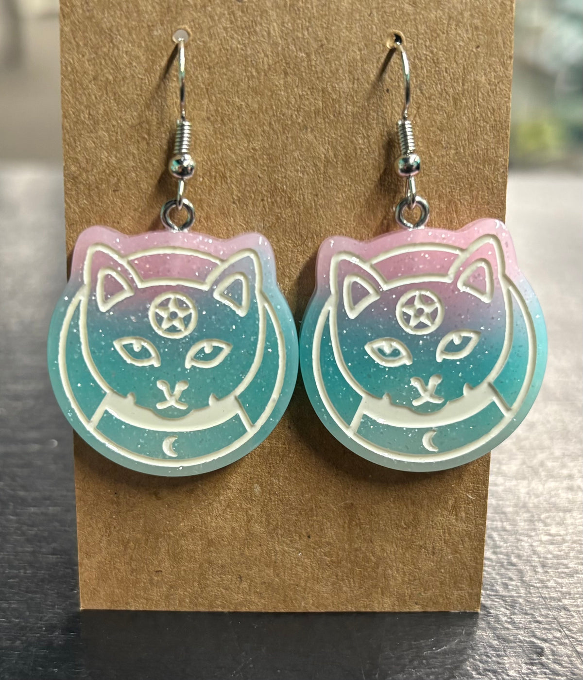 Sparkle Space Cat - Earrings