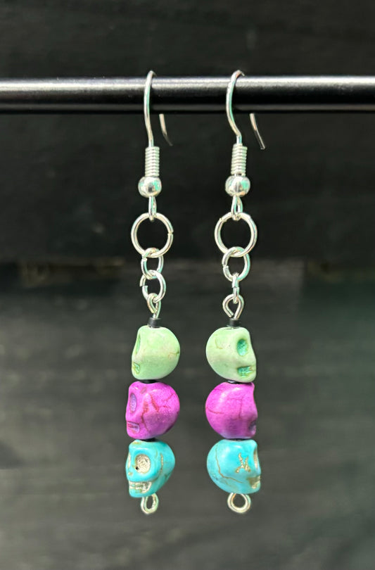 Rainbow Skulls - Earrings