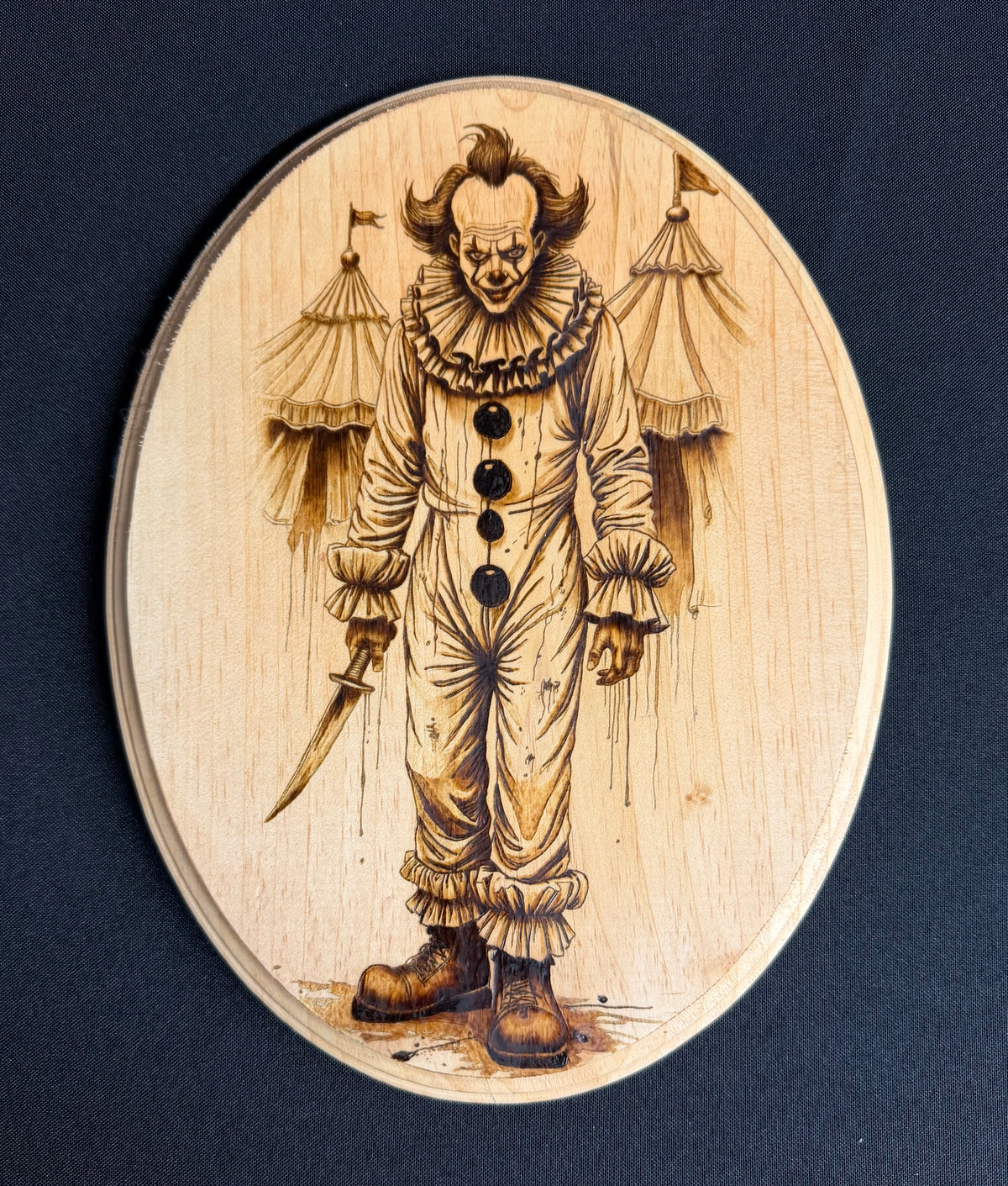 Creepy Clown Pennywise IT - Wood Art