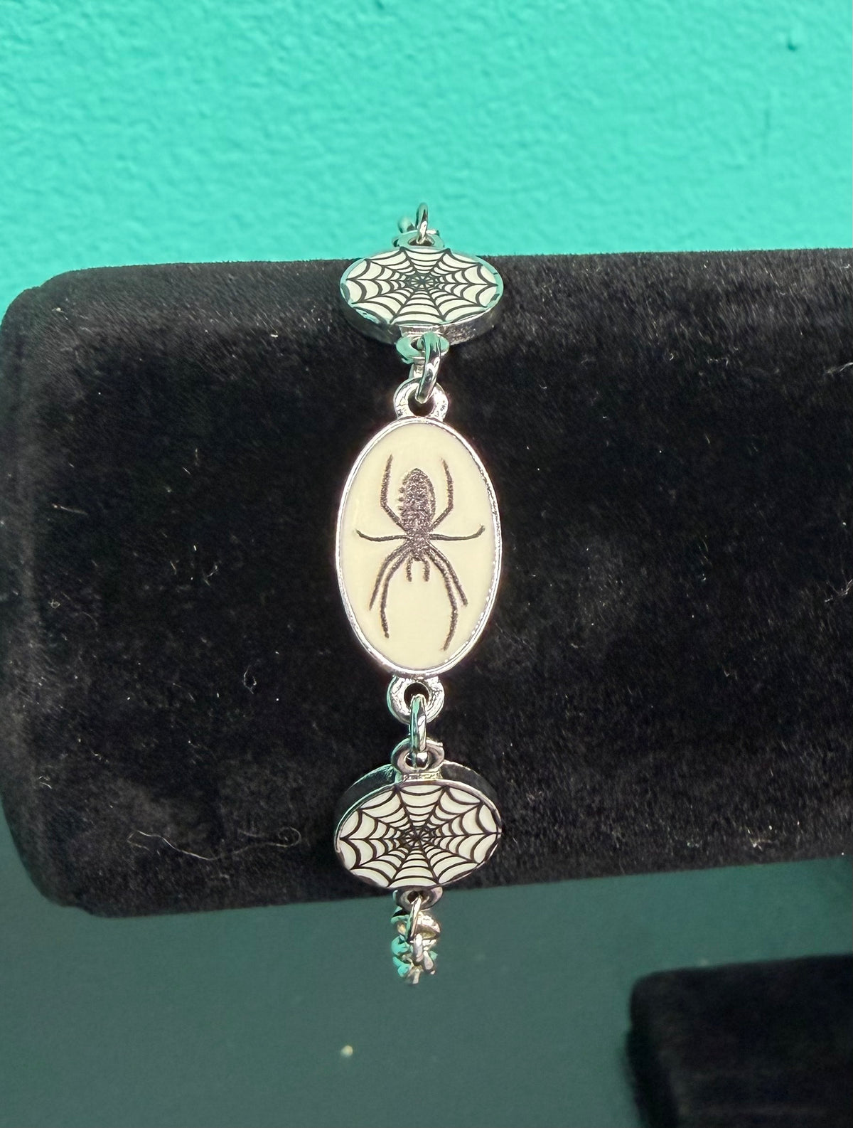 Black Spider and Web - Bracelet