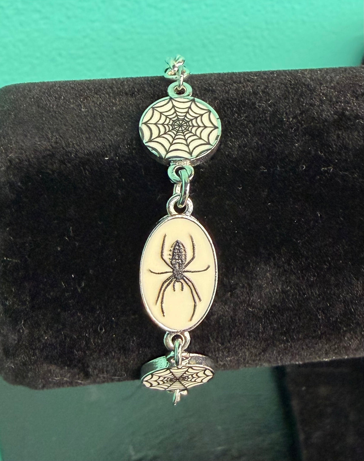 Black Spider and Web - Bracelet
