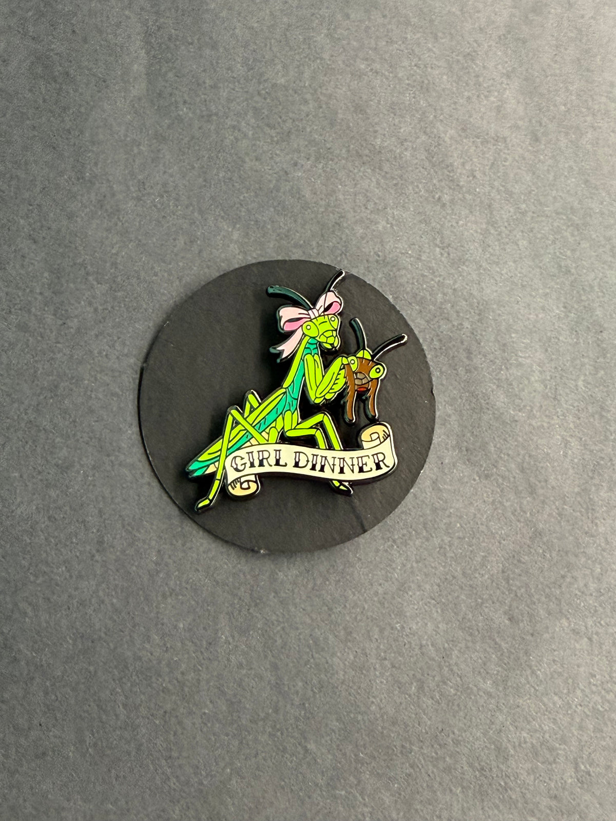 Praying Mantis Girl Dinner - Pin