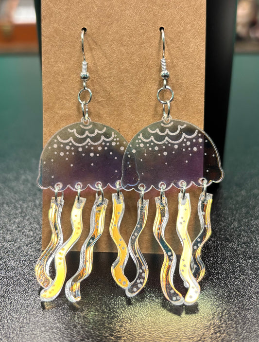 Metallic/ Mirrior Jellyfish - Earrings