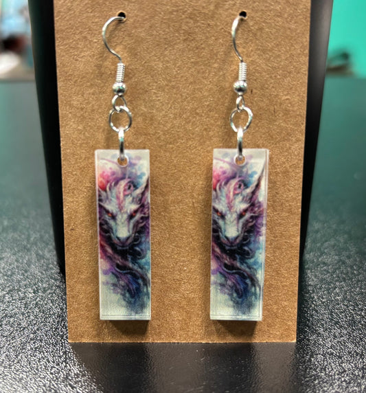 Watercolor Dragon - Earrings
