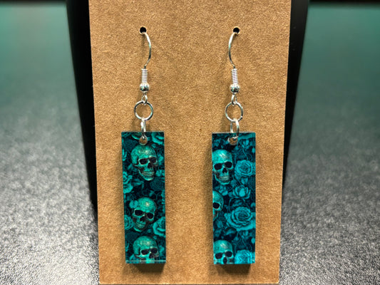 Skulls and Roses Bar - Earrings