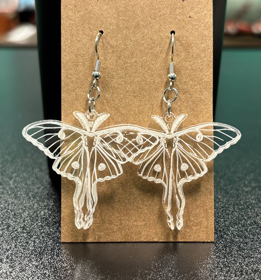 Clear Luna Moth - Earrings